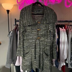 Prana Gray Knit Cardigan Sweater